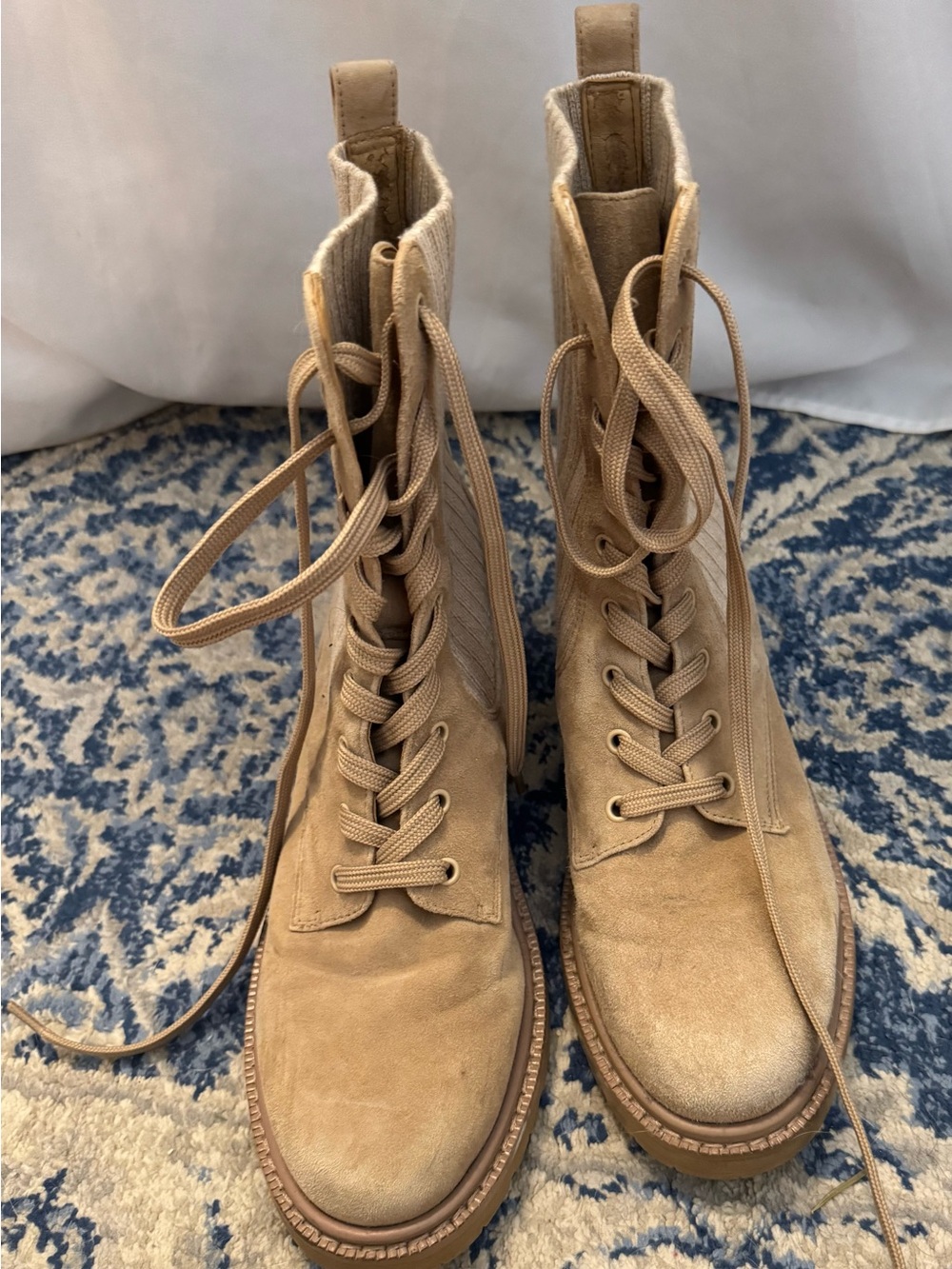 Sam Edelman Lace-Up Suede Combat Boots